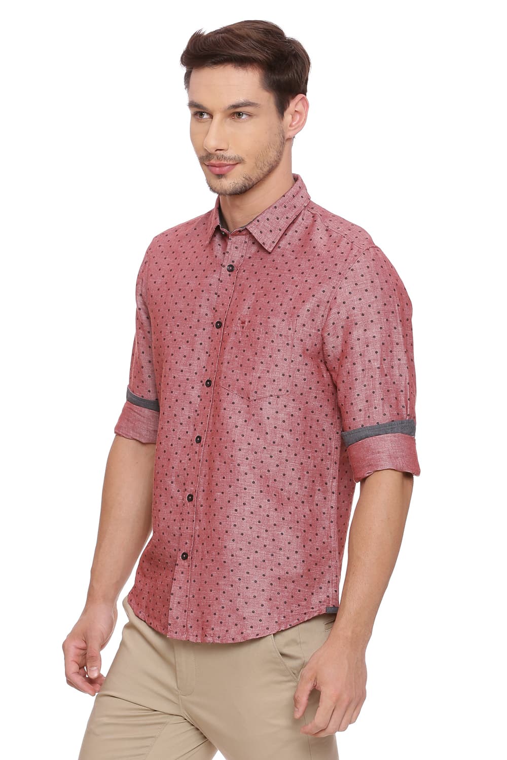 BASICS SLIM FIT PRINTED SHIRT