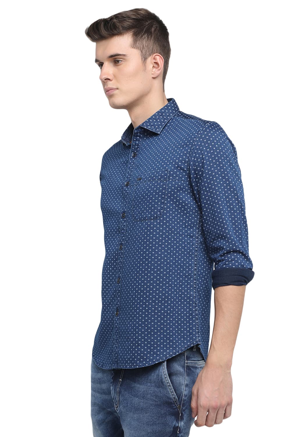 BASICS SLIM FIT PRINTED SHIRT