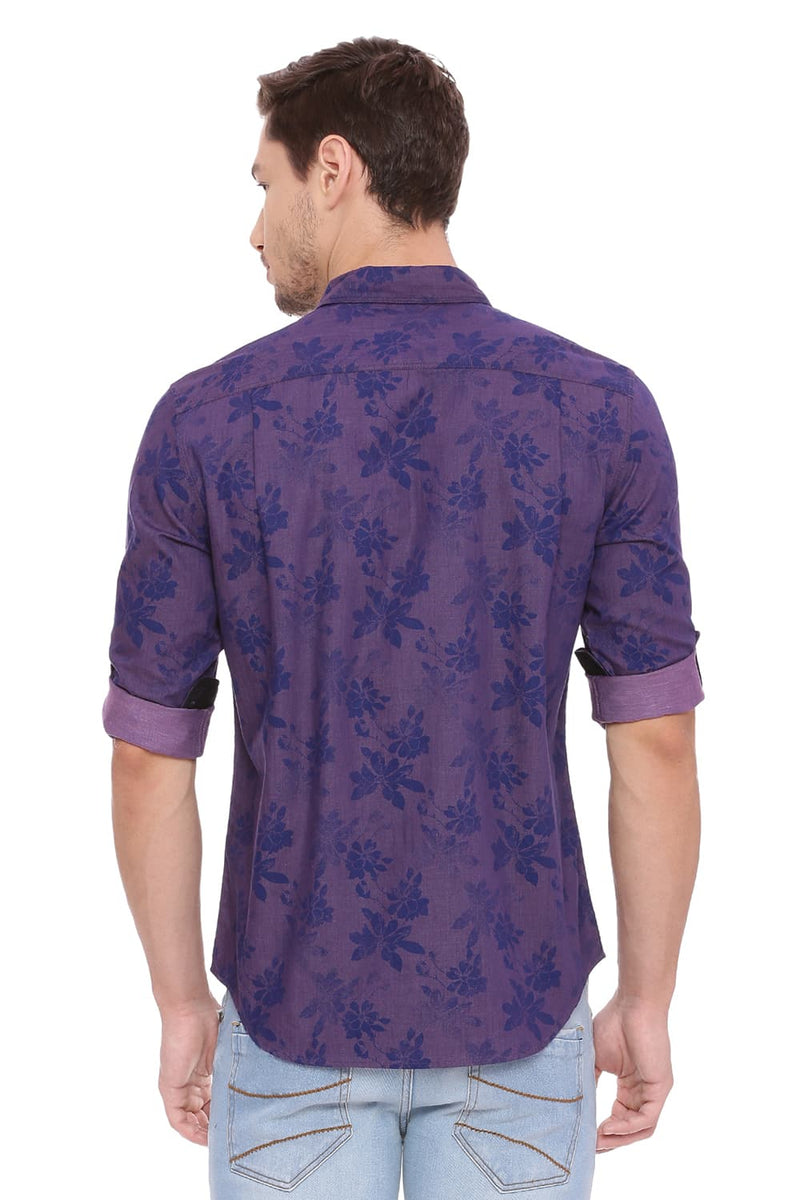 BASICS SLIM FIT PRINTED SHIRT