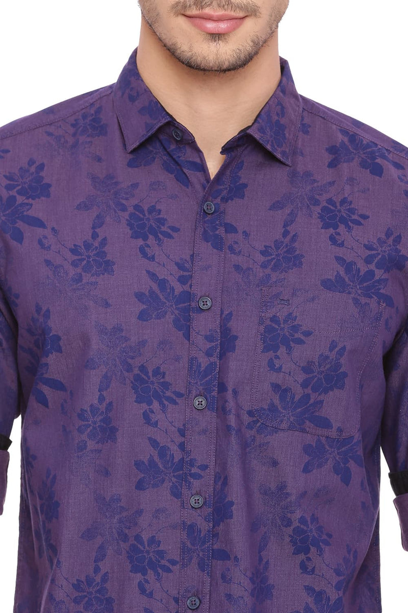 BASICS SLIM FIT PRINTED SHIRT