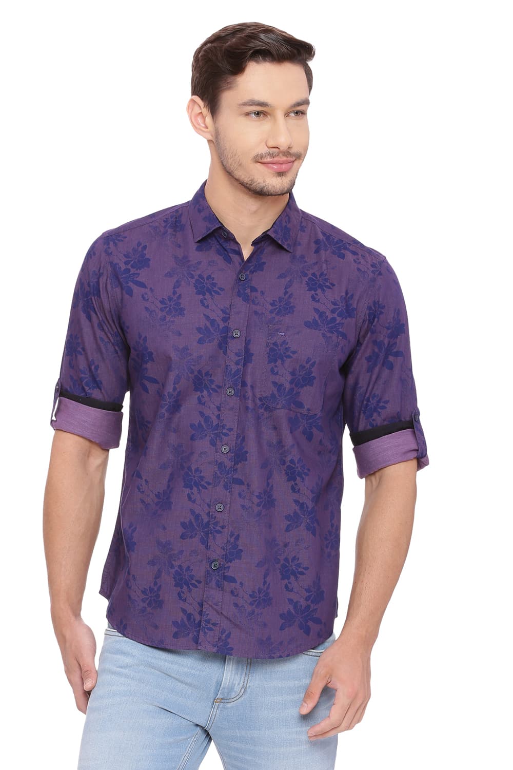 BASICS SLIM FIT PRINTED SHIRT