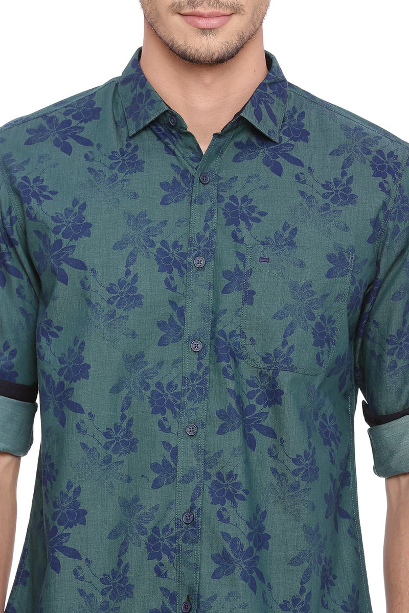 BASICS SLIM FIT PRINTED SHIRT