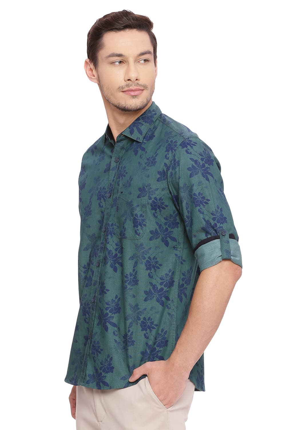 BASICS SLIM FIT PRINTED SHIRT