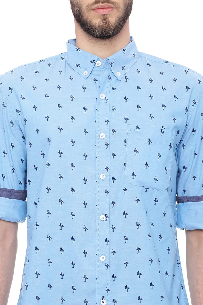 BASICS SLIM FIT PRINTED SHIRT