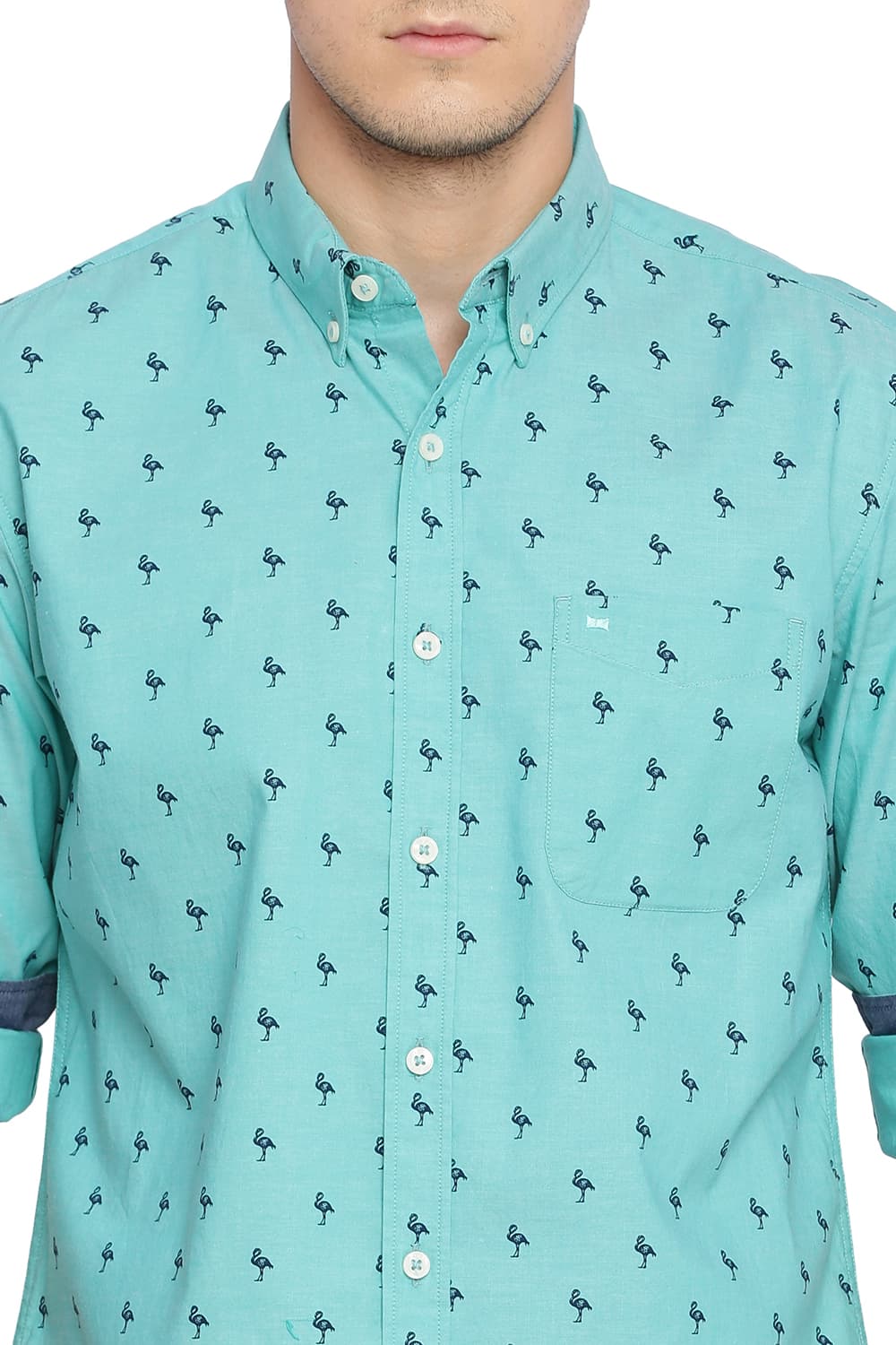 BASICS SLIM FIT PRINTED SHIRT