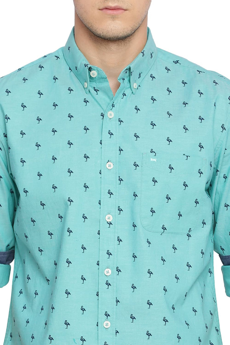 BASICS SLIM FIT PRINTED SHIRT