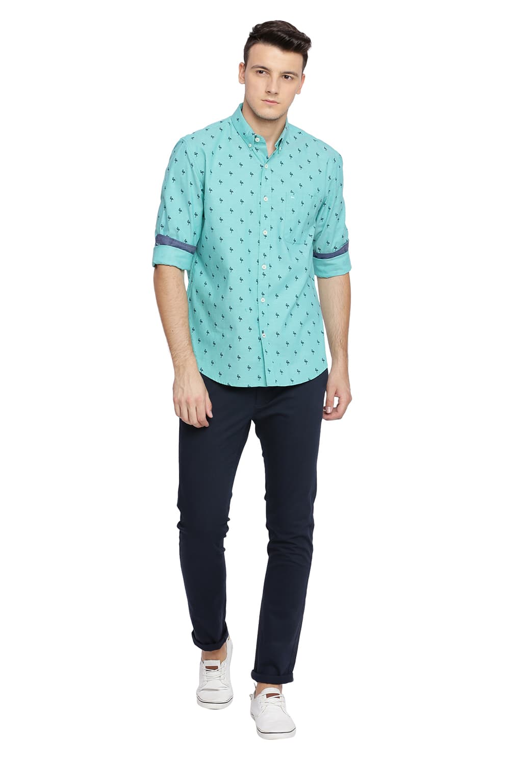 BASICS SLIM FIT PRINTED SHIRT