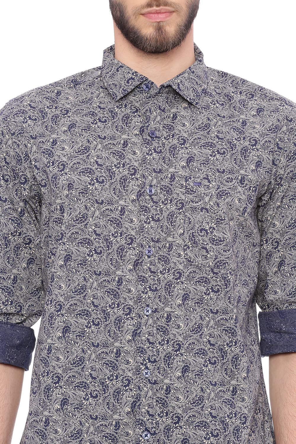 BASICS SLIM FIT PRINTED SHIRT