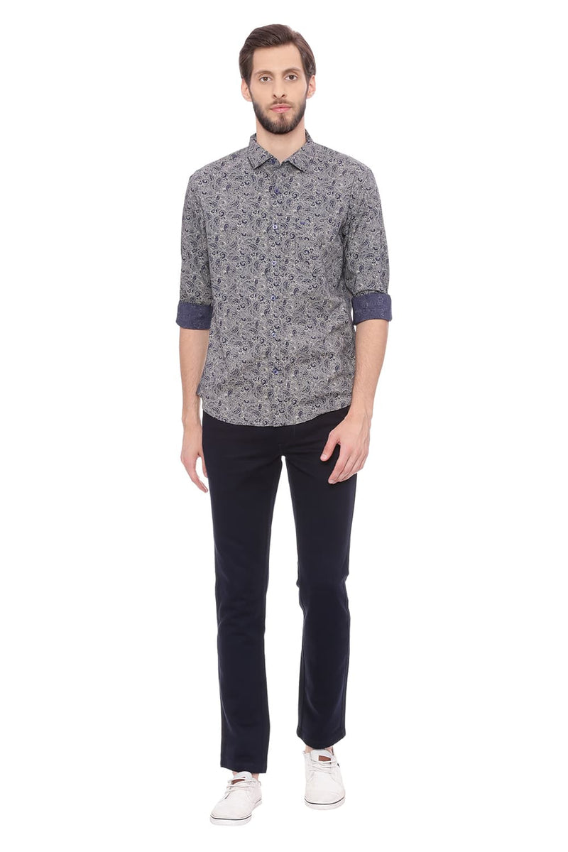 BASICS SLIM FIT PRINTED SHIRT