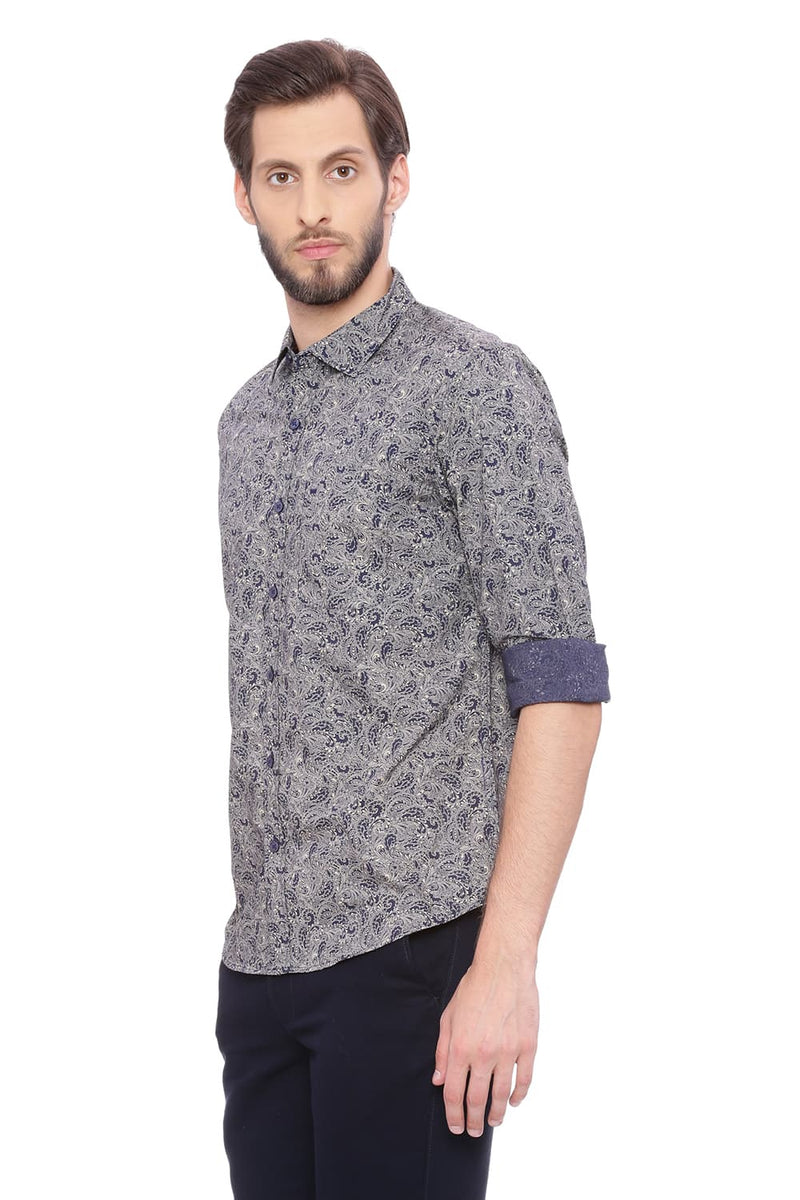 BASICS SLIM FIT PRINTED SHIRT