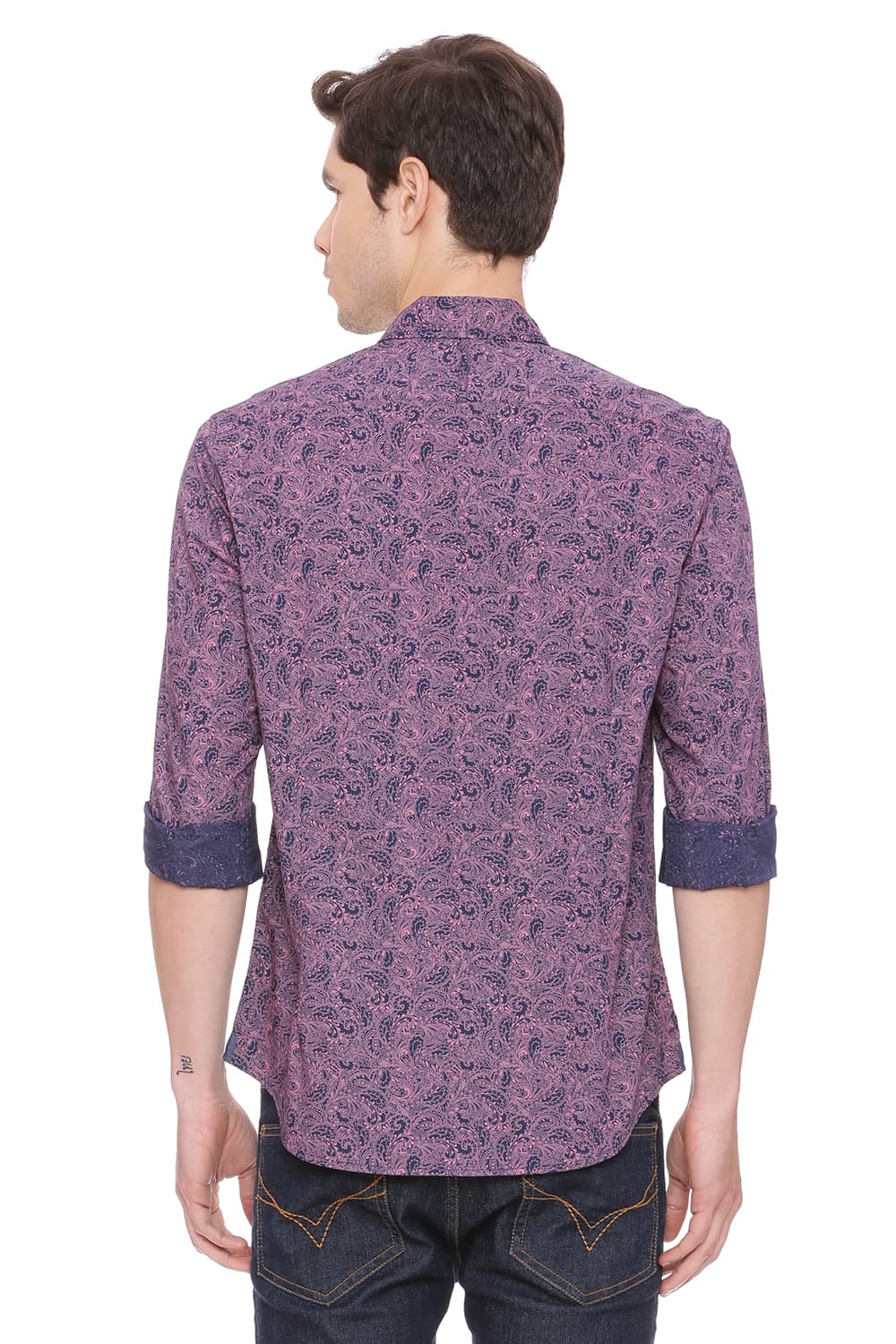 BASICS SLIM FIT PRINTED SHIRT