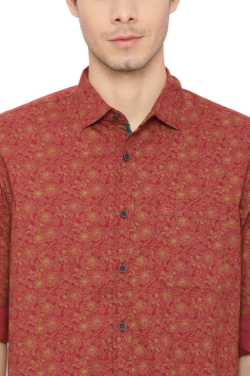 BASICS SLIM FIT PRINTED SHIRT