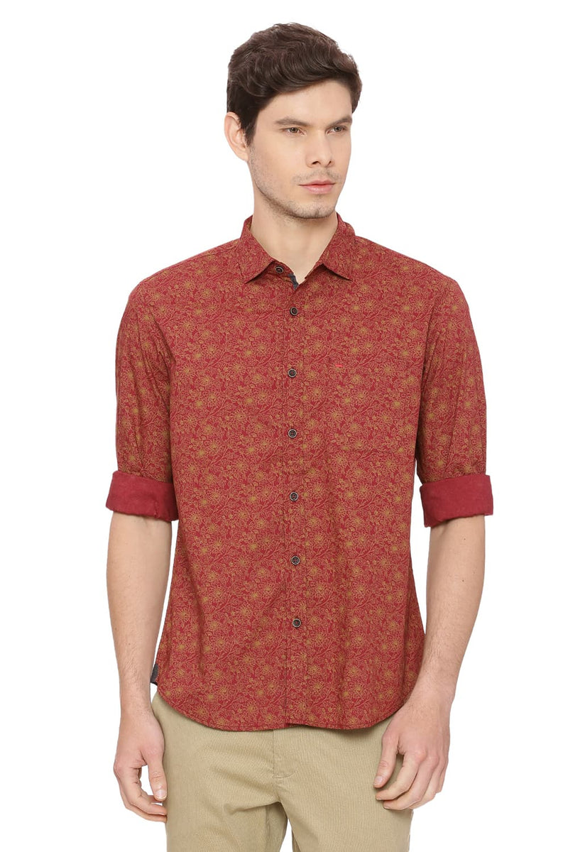 BASICS SLIM FIT PRINTED SHIRT