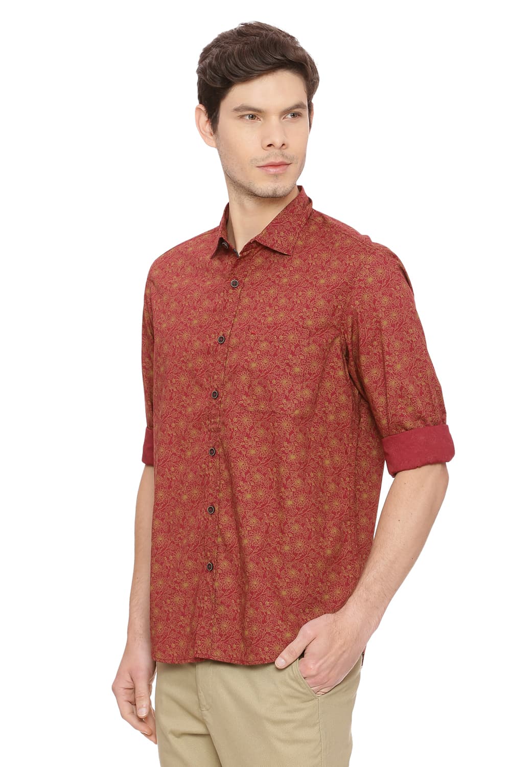 BASICS SLIM FIT PRINTED SHIRT