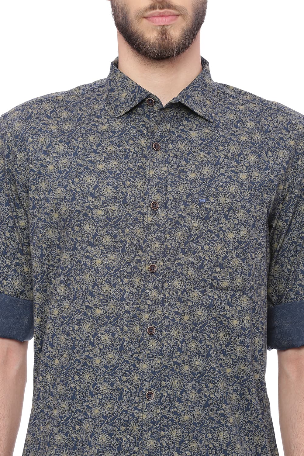 BASICS SLIM FIT PRINTED SHIRT