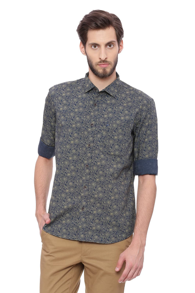 BASICS SLIM FIT PRINTED SHIRT