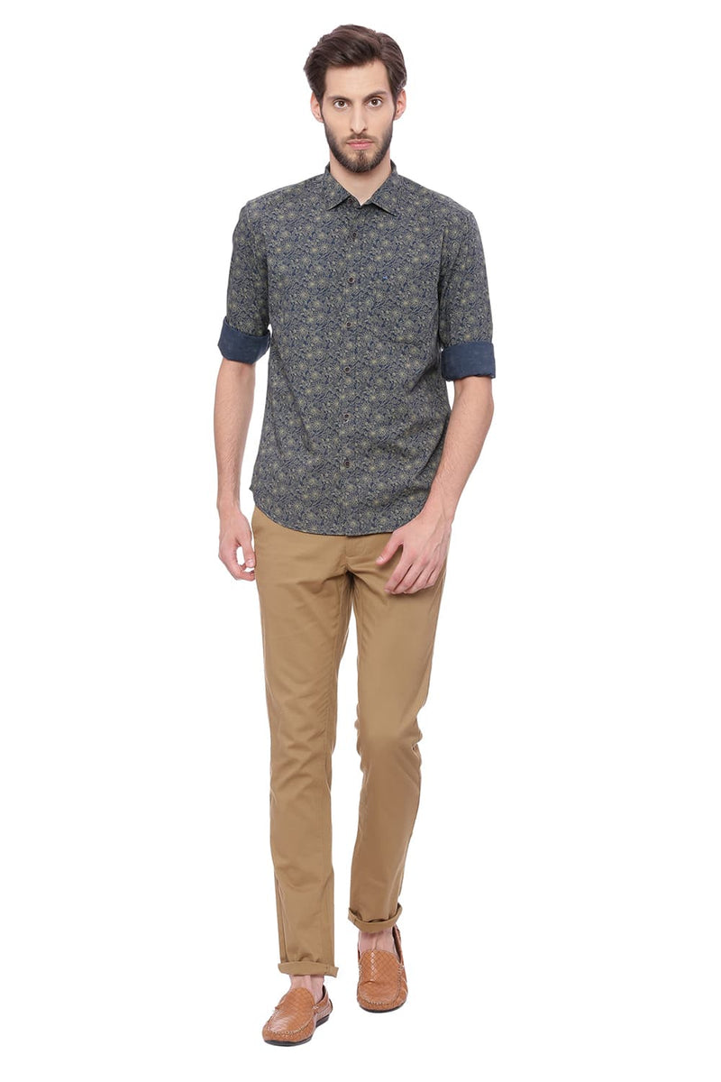 BASICS SLIM FIT PRINTED SHIRT