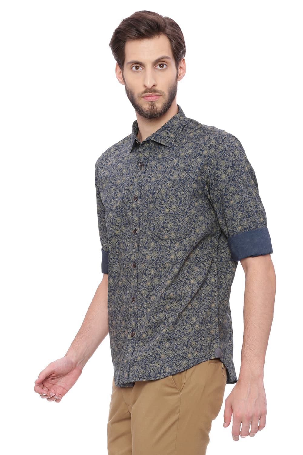 BASICS SLIM FIT PRINTED SHIRT