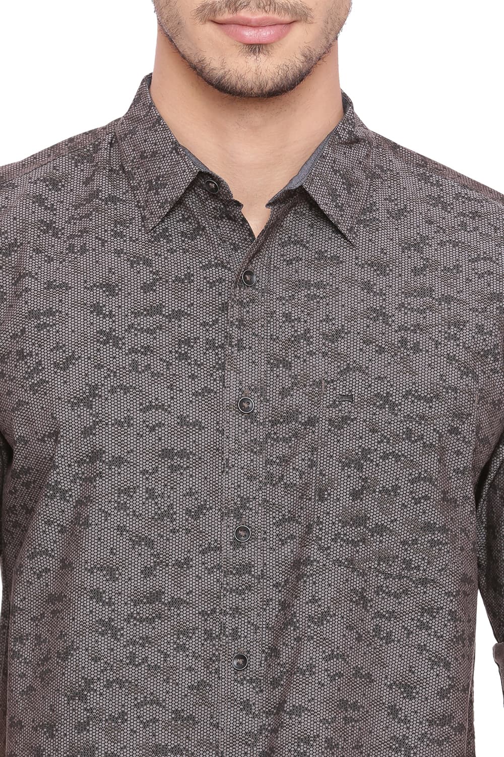 BASICS SLIM FIT PRINTED SHIRT