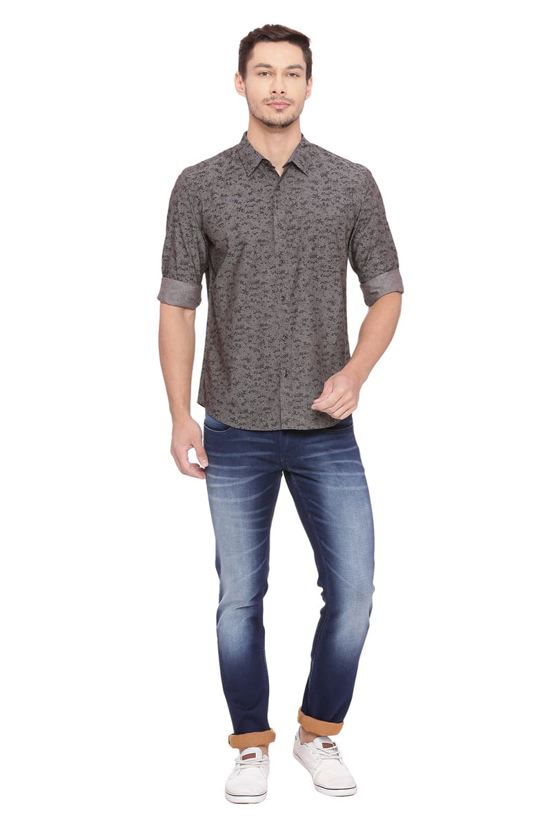 BASICS SLIM FIT PRINTED SHIRT