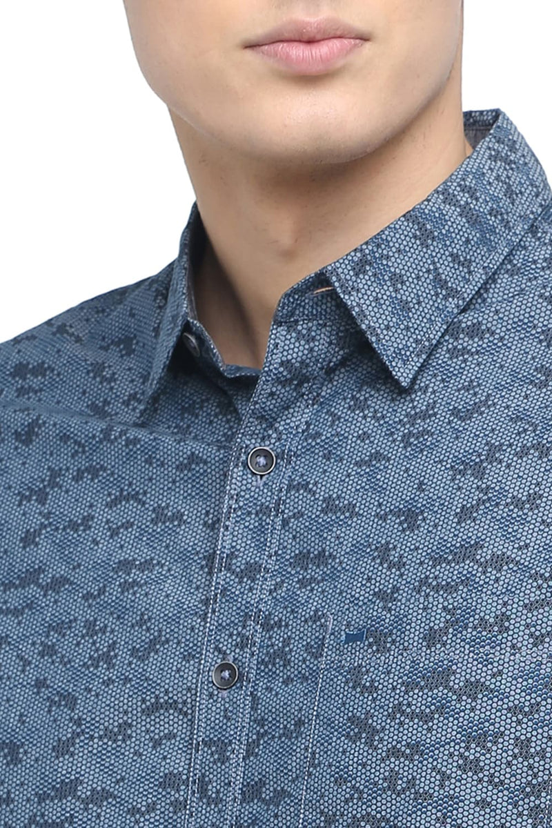 BASICS SLIM FIT PRINTED SHIRT