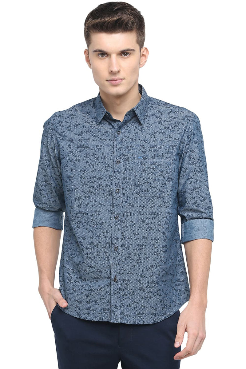 BASICS SLIM FIT PRINTED SHIRT