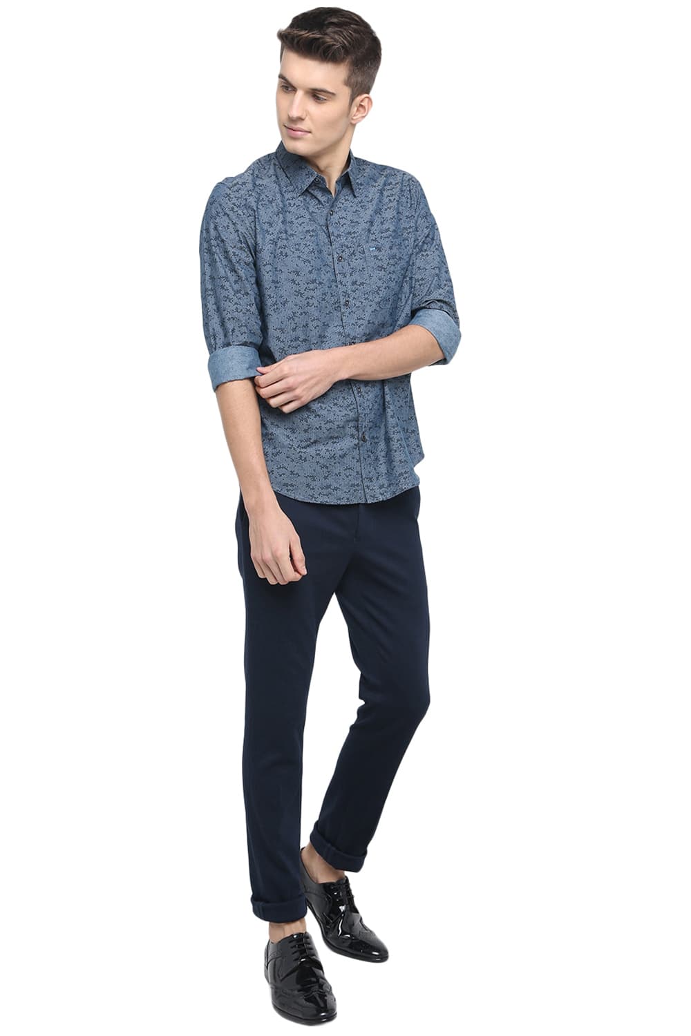 BASICS SLIM FIT PRINTED SHIRT