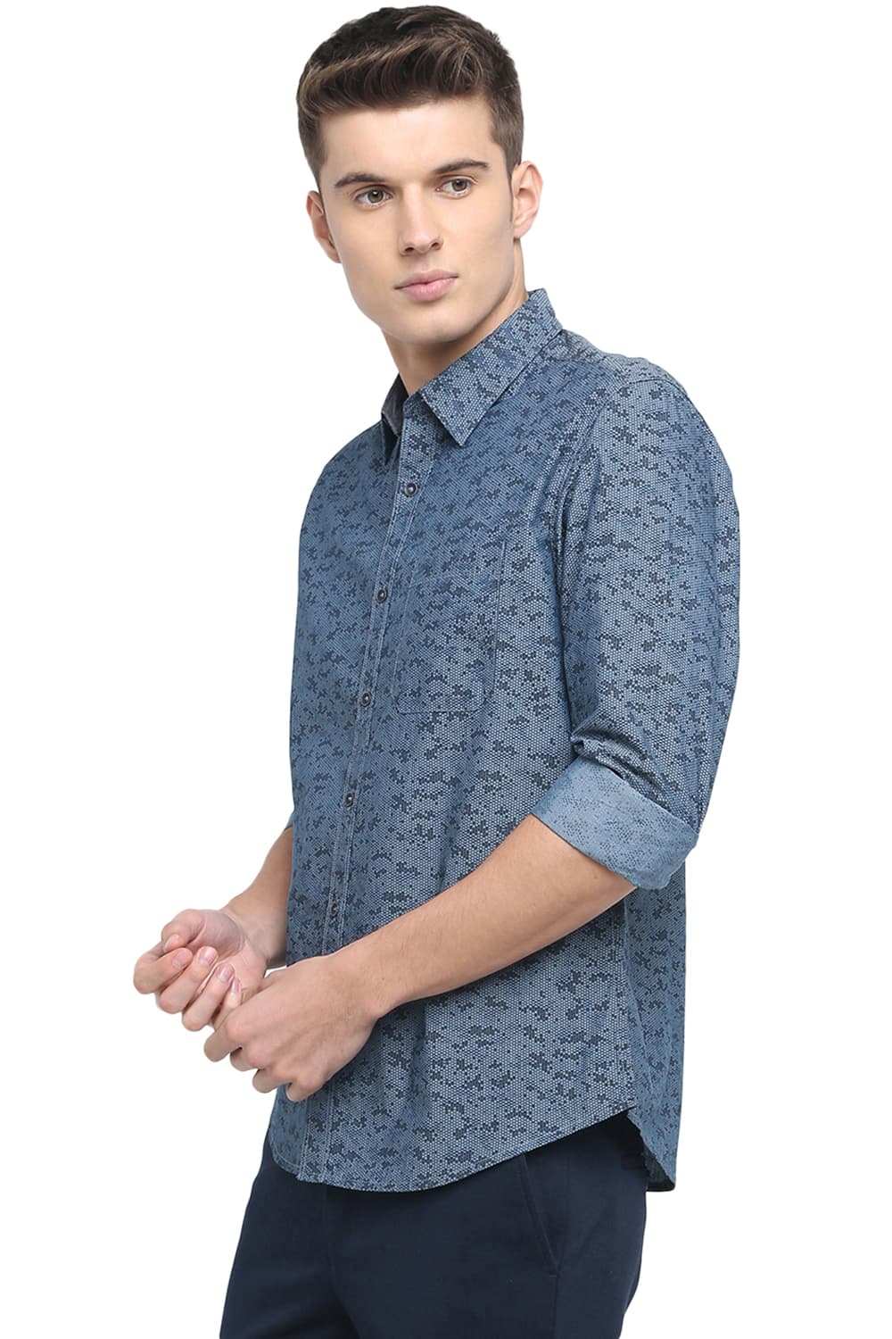 BASICS SLIM FIT PRINTED SHIRT