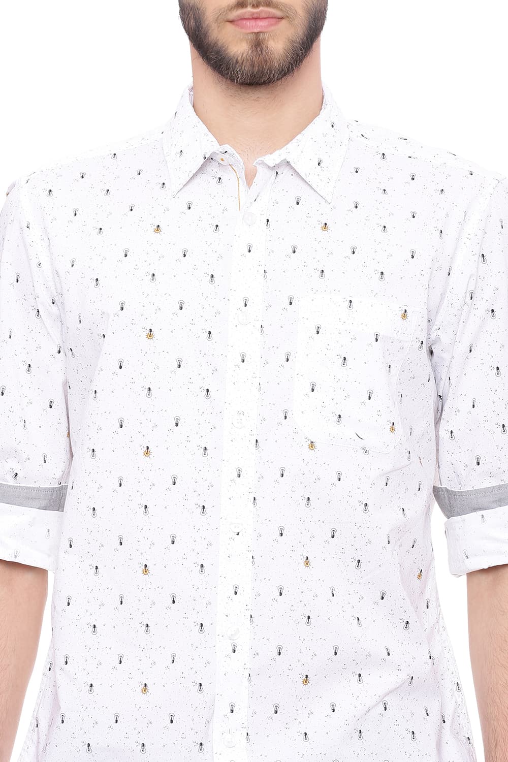 BASICS SLIM FIT PRINTED SHIRT