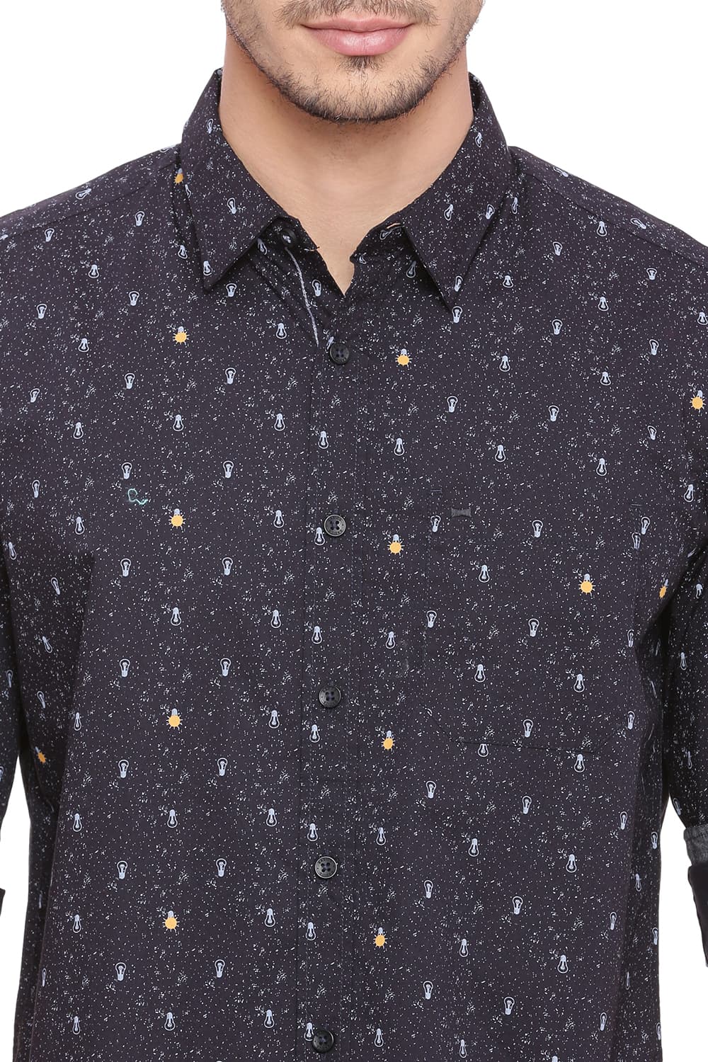 BASICS SLIM FIT PRINTED SHIRT