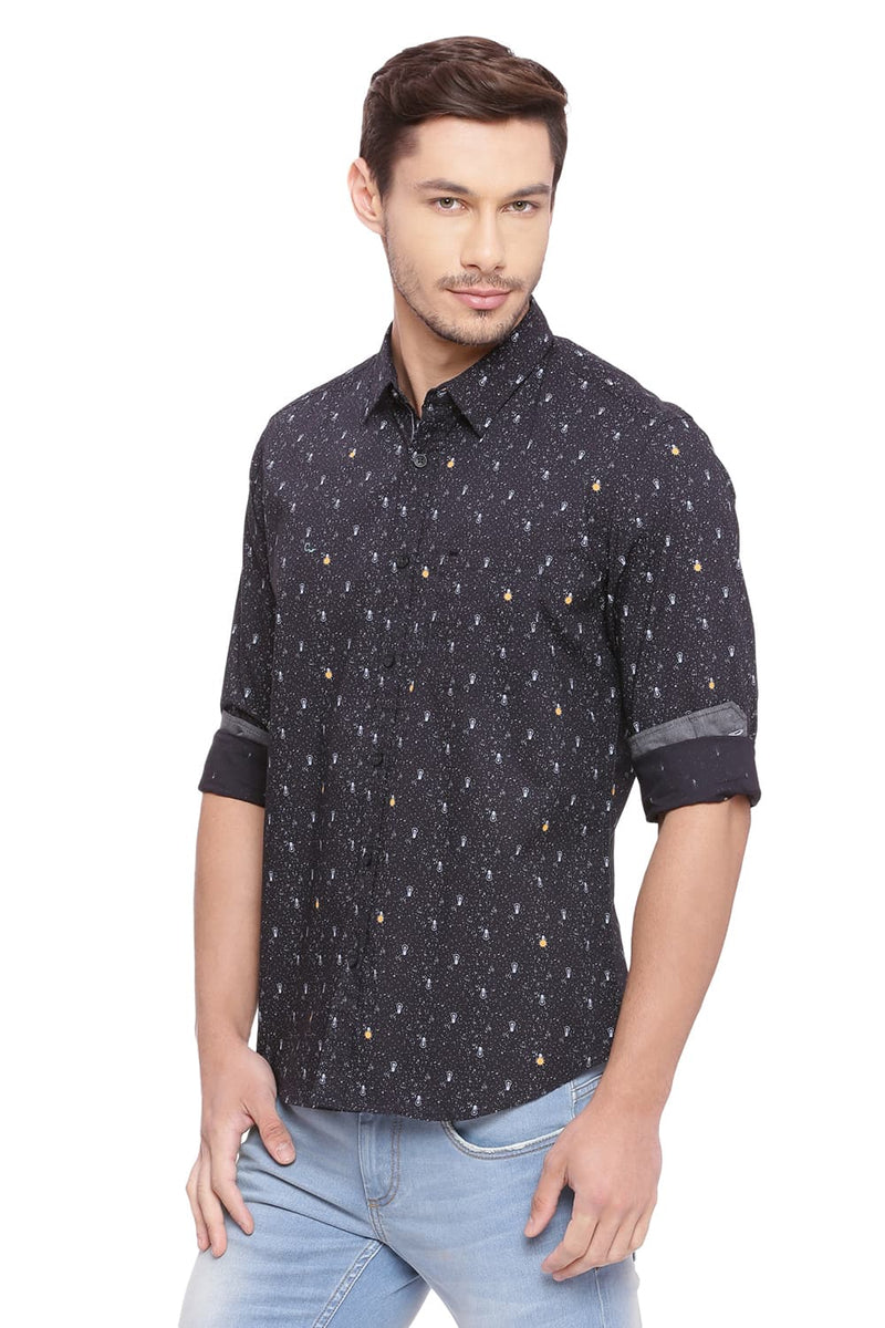 BASICS SLIM FIT PRINTED SHIRT