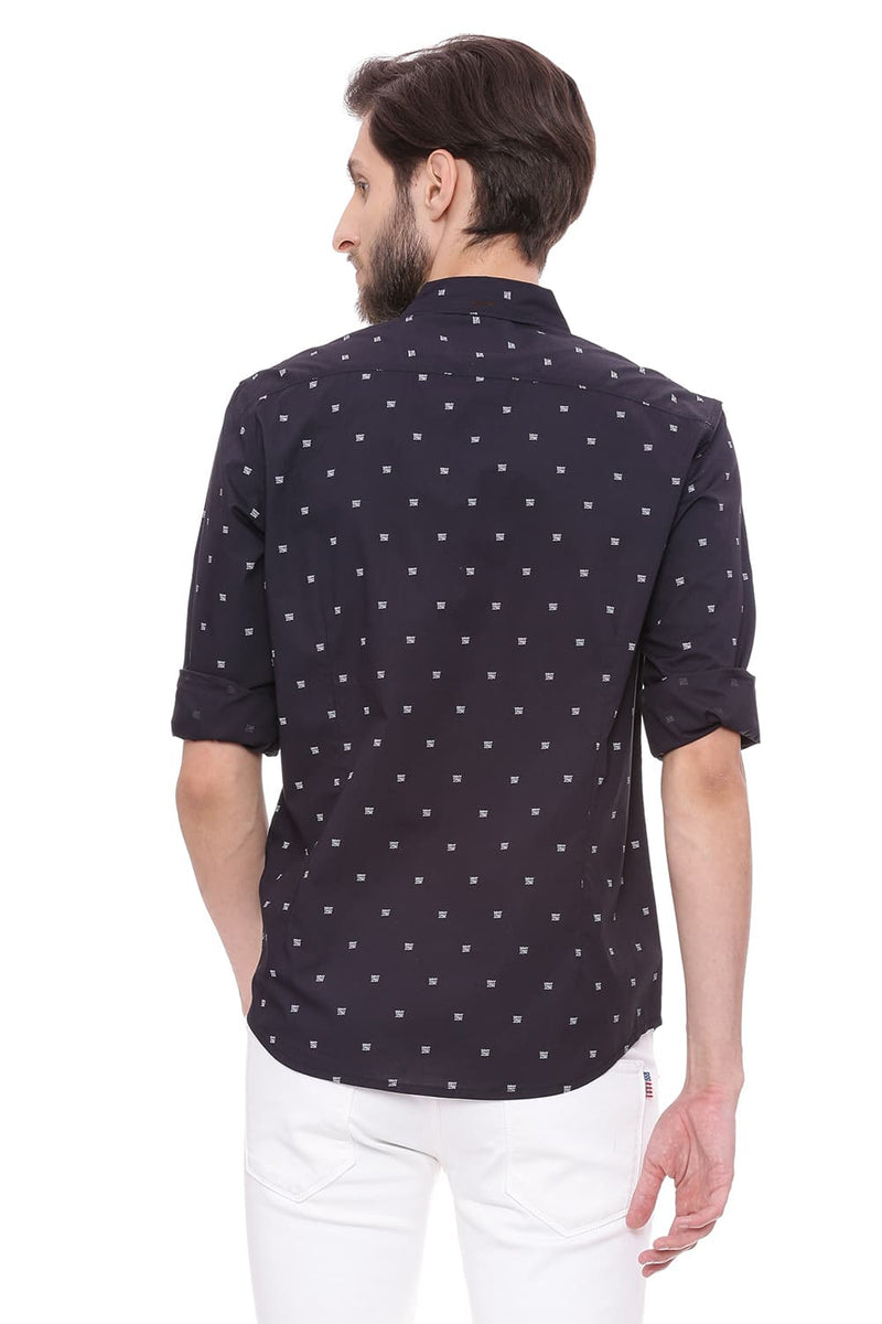 BASICS SLIM FIT PRINTED SHIRT