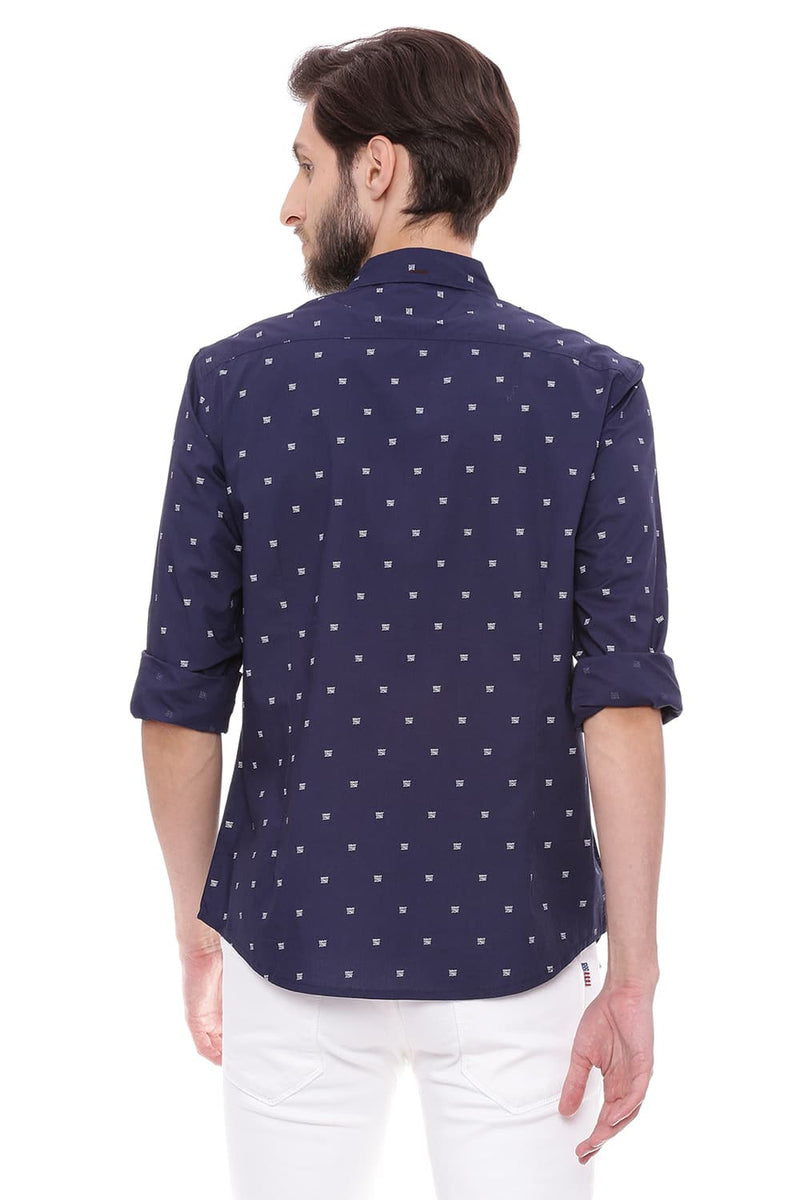 BASICS SLIM FIT PRINTED SHIRT