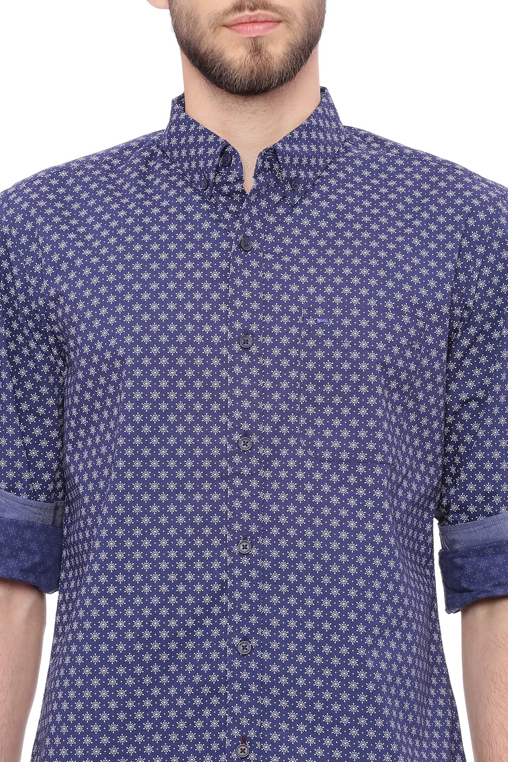 BASICS SLIM FIT PRINTED SHIRT