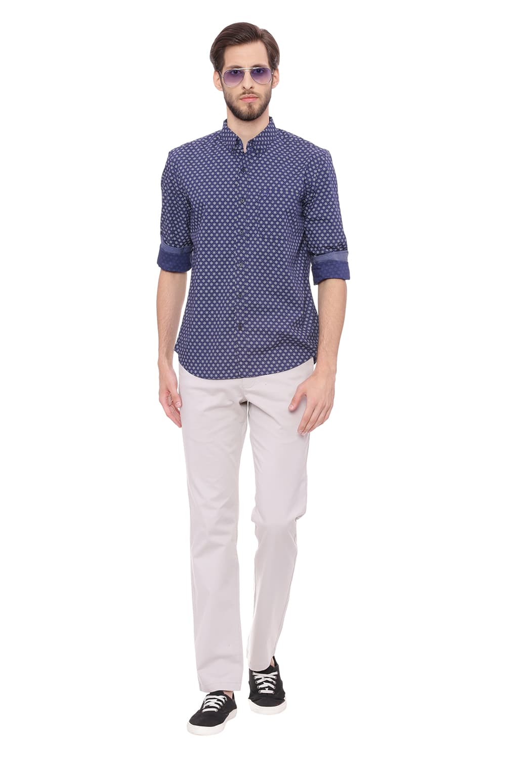 BASICS SLIM FIT PRINTED SHIRT