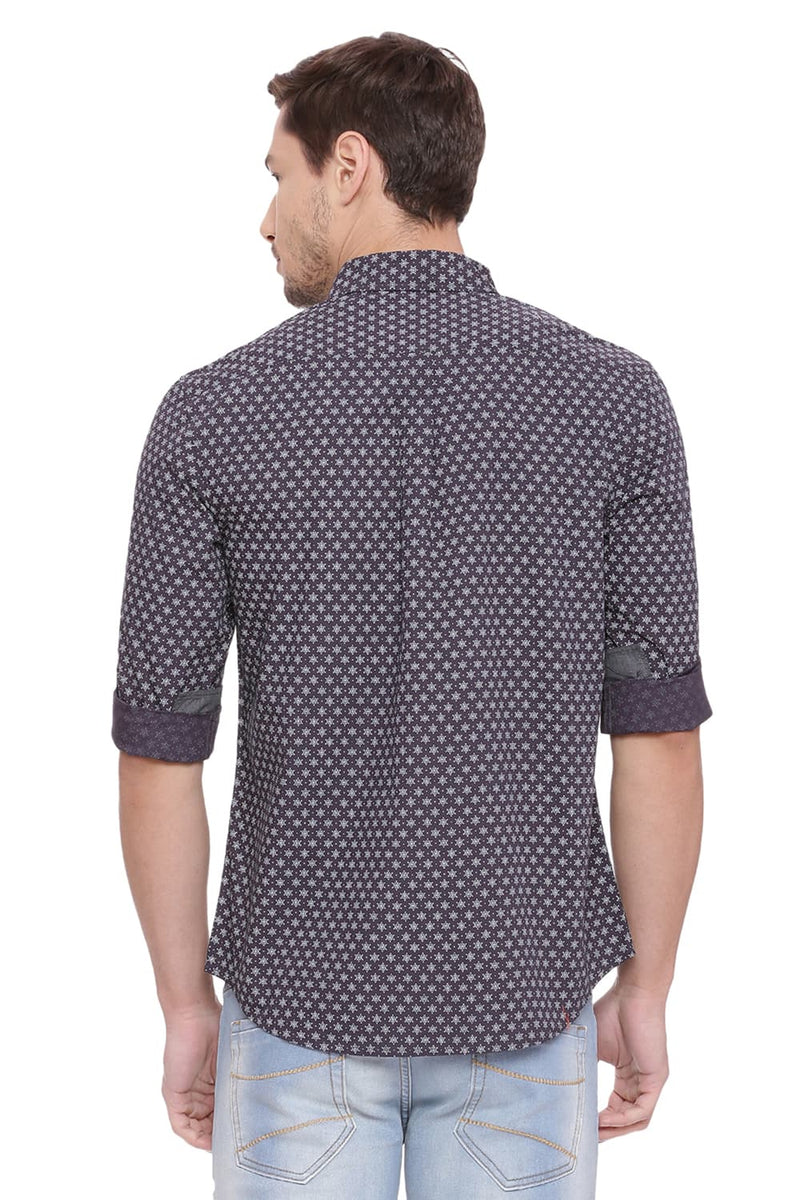 BASICS SLIM FIT PRINTED SHIRT