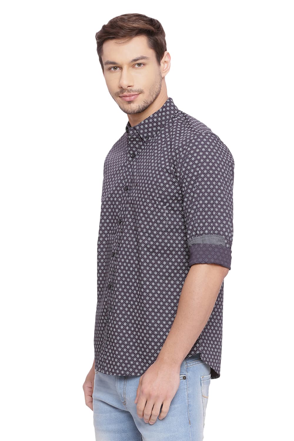 BASICS SLIM FIT PRINTED SHIRT