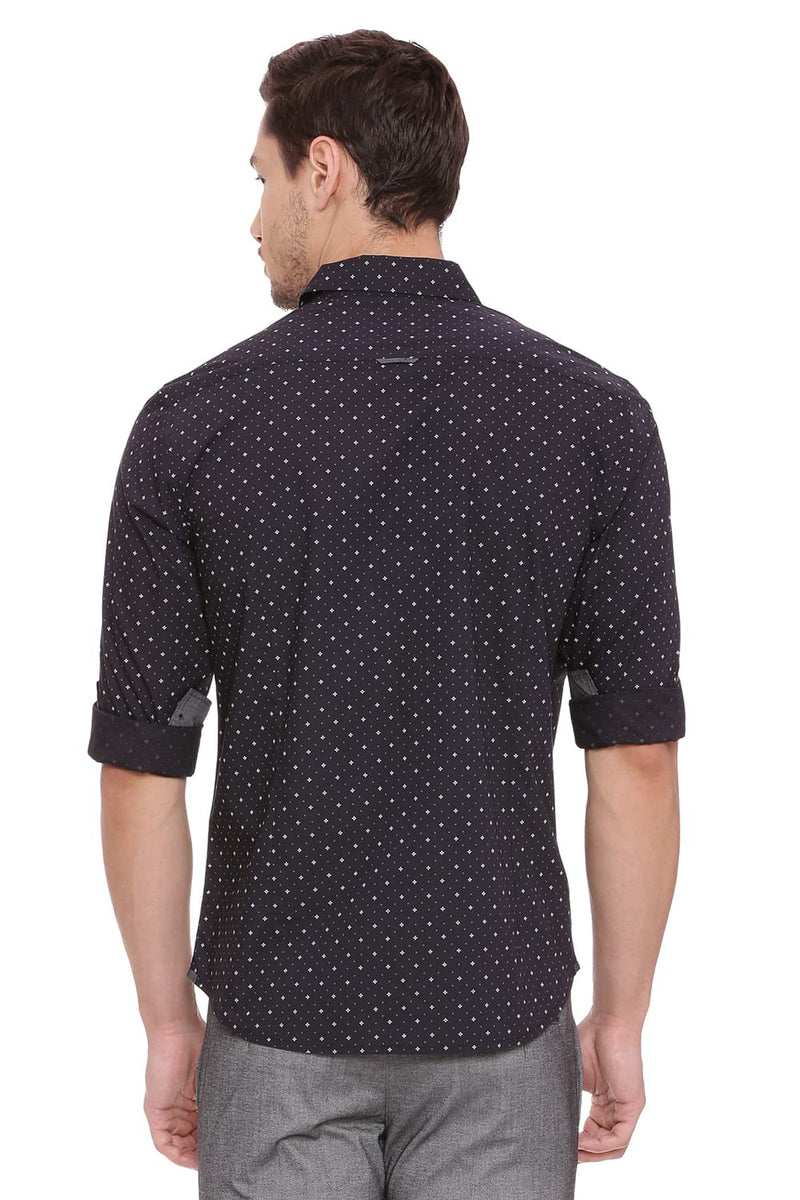 BASICS SLIM FIT PRINTED SHIRT