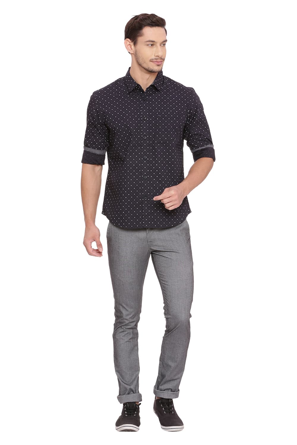 BASICS SLIM FIT PRINTED SHIRT