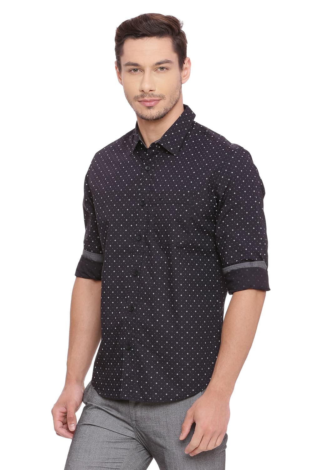 BASICS SLIM FIT PRINTED SHIRT