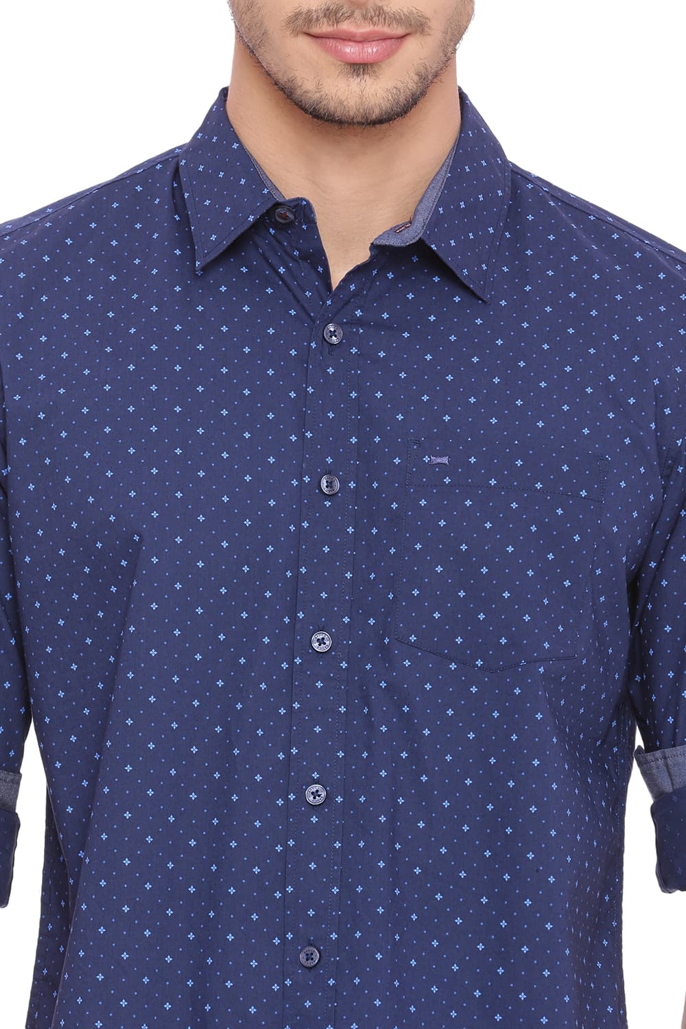 BASICS SLIM FIT PRINTED SHIRT