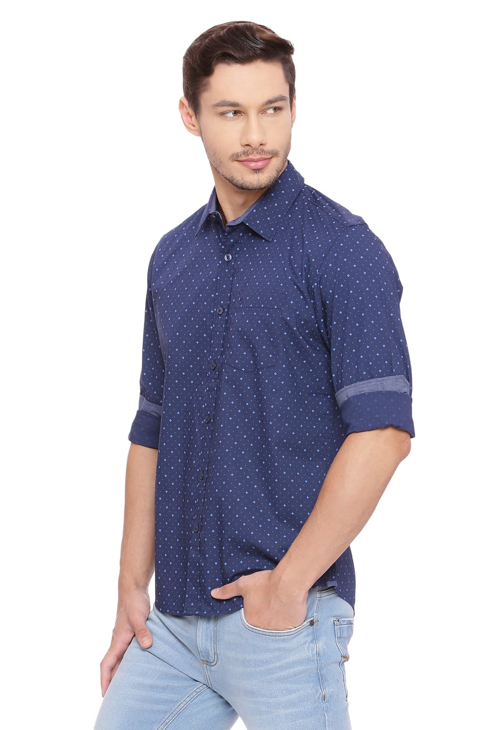 BASICS SLIM FIT PRINTED SHIRT