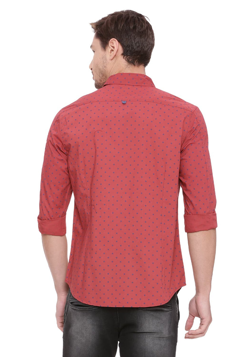 BASICS SLIM FIT PRINTED SHIRT