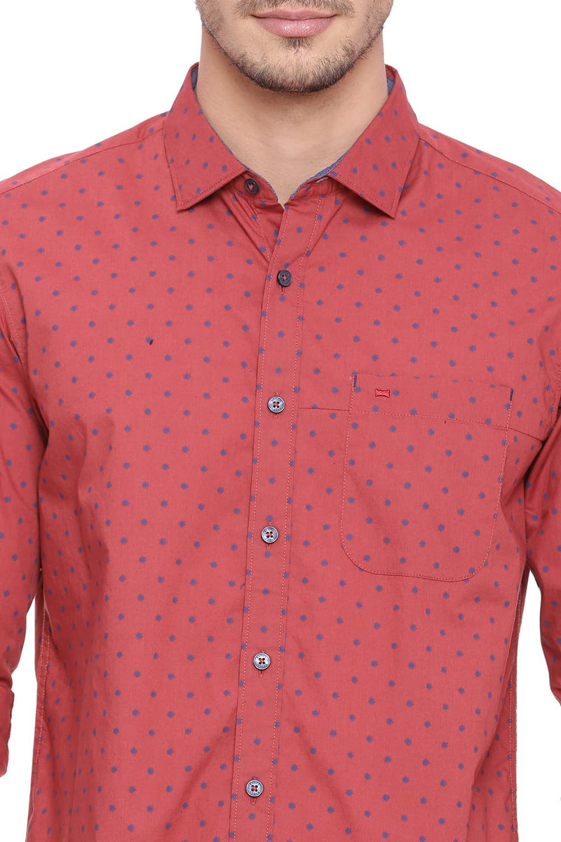 BASICS SLIM FIT PRINTED SHIRT