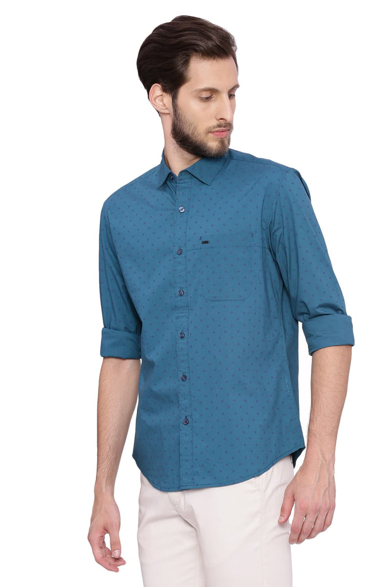 BASICS SLIM FIT PRINTED SHIRT