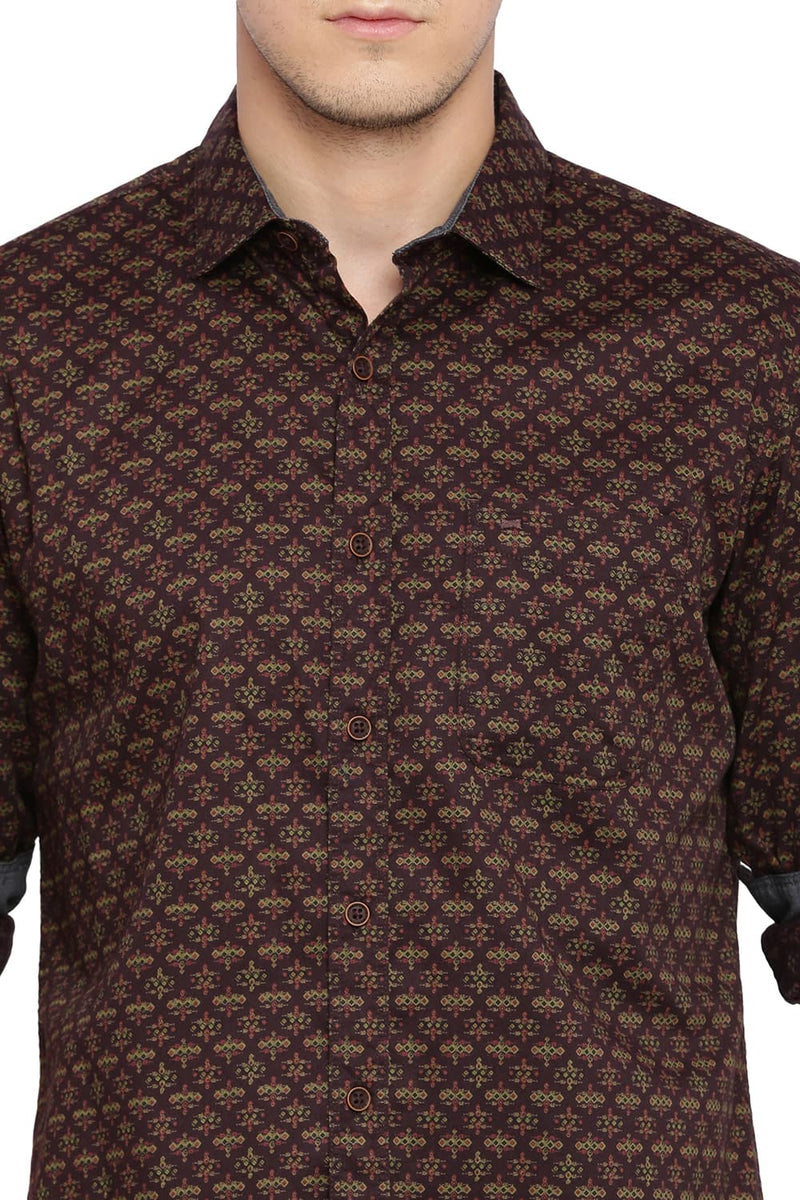 BASICS SLIM FIT PRINTED SHIRT