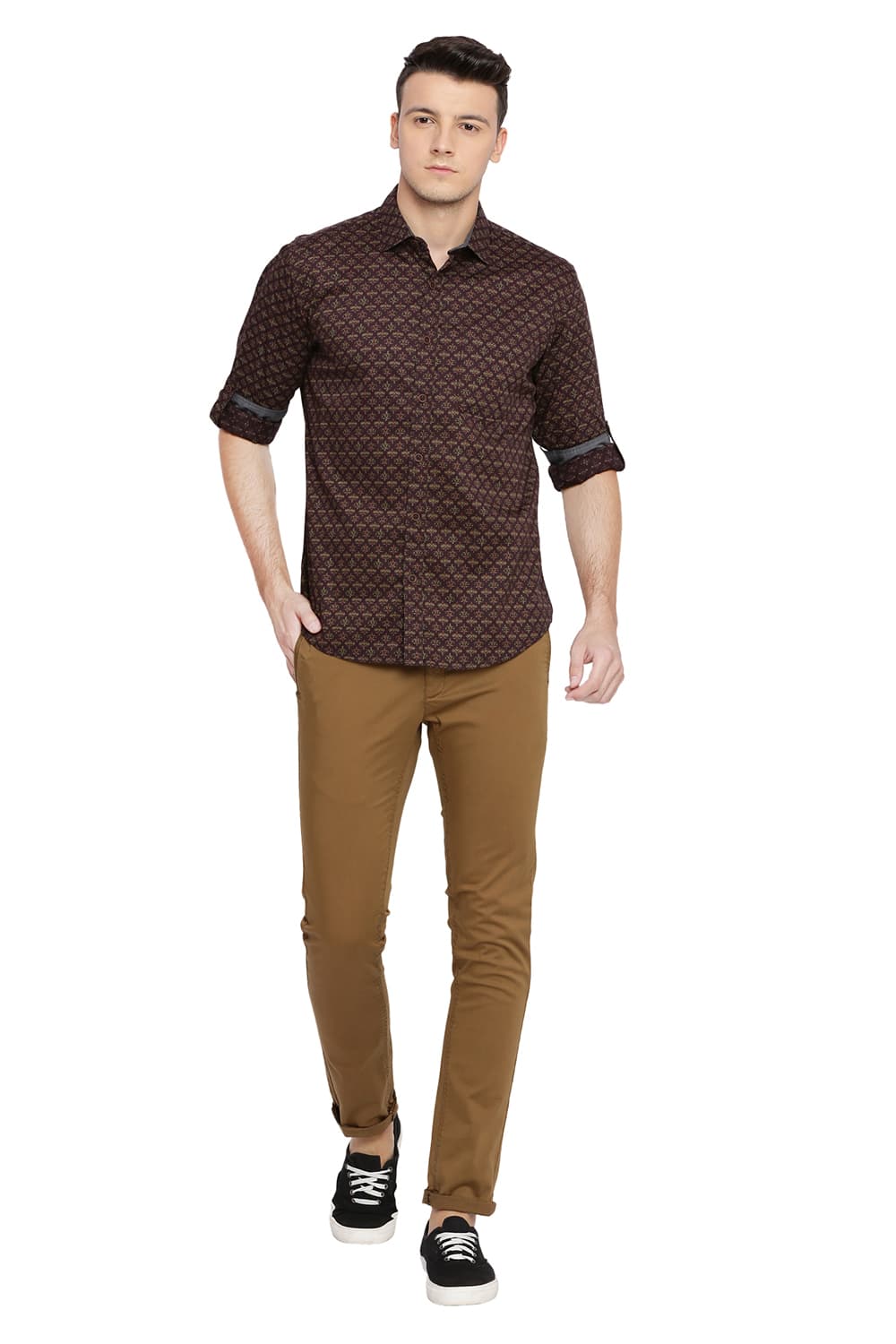 BASICS SLIM FIT PRINTED SHIRT