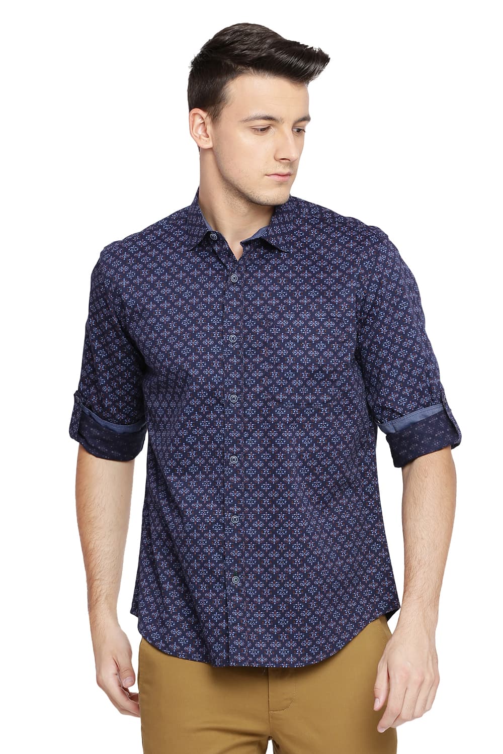 BASICS SLIM FIT PRINTED SHIRT