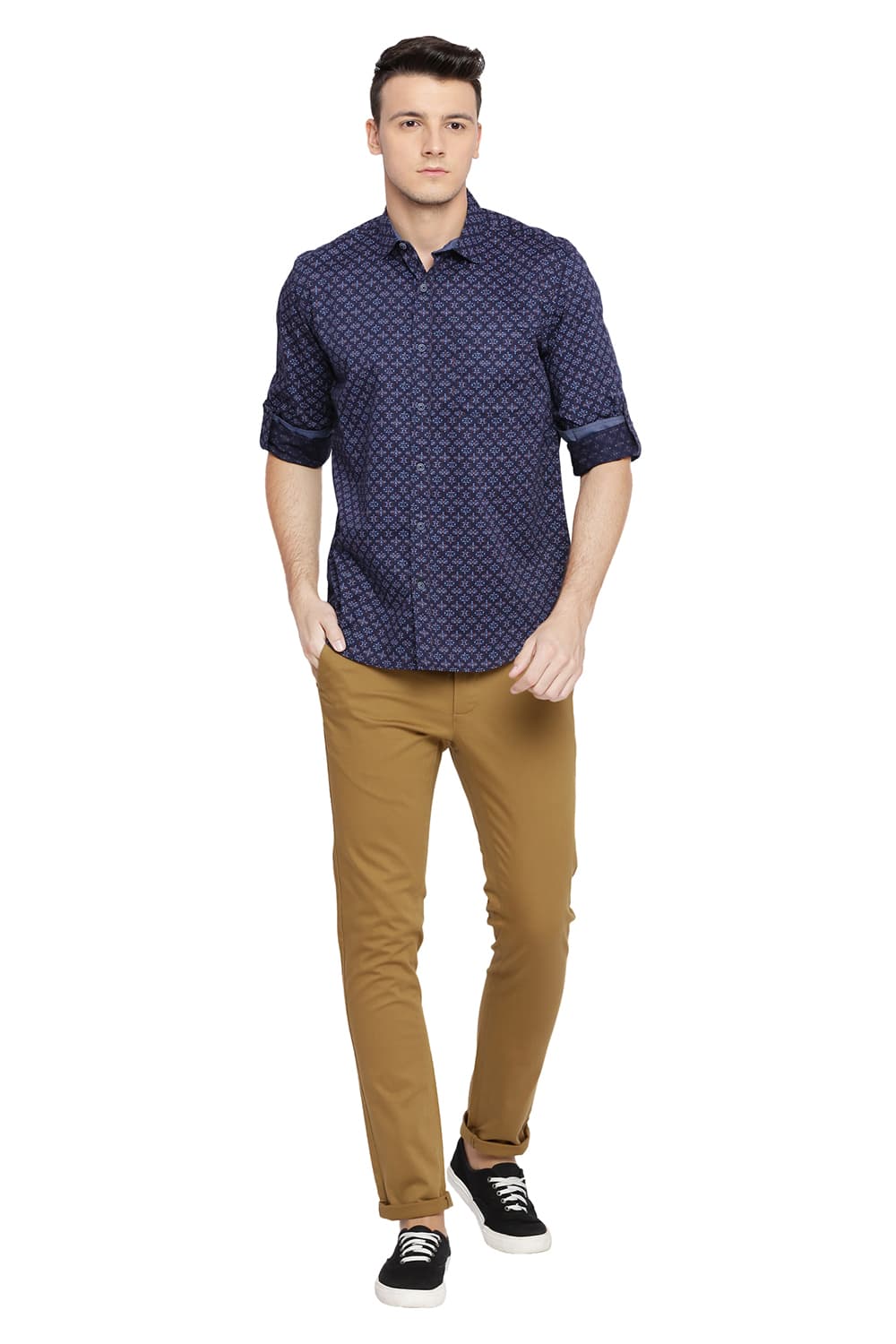 BASICS SLIM FIT PRINTED SHIRT