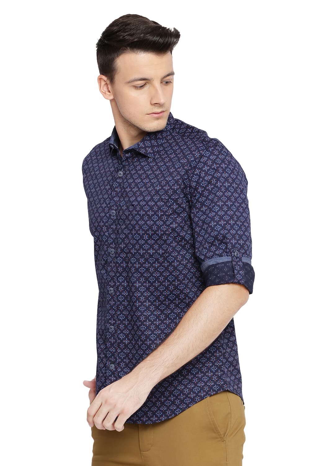 BASICS SLIM FIT PRINTED SHIRT